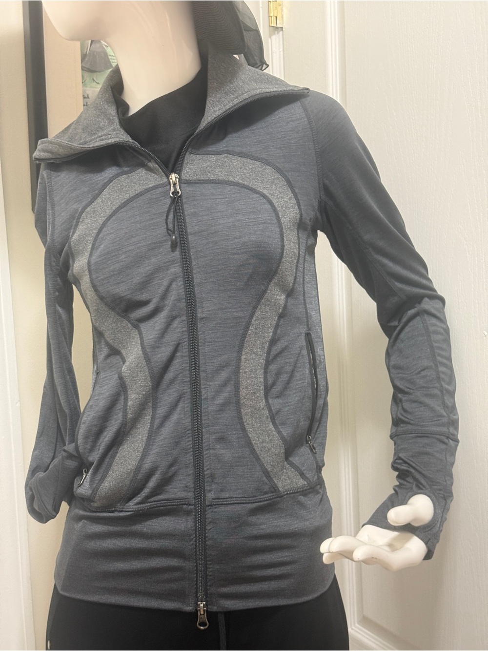 lululemon athletica Womens Hooded Zip Jacket - Charcoal Gray